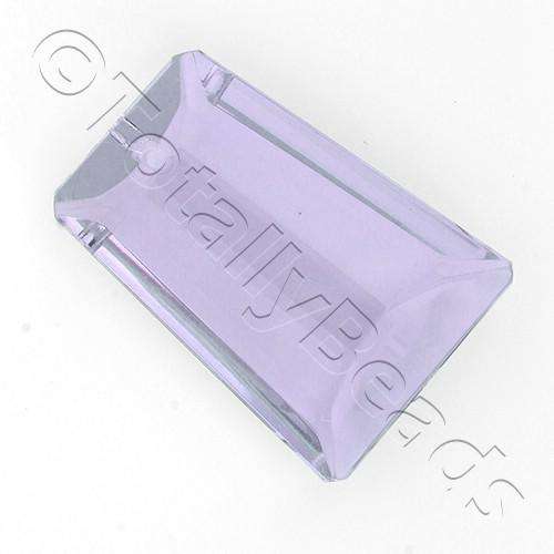 Glass Pendant Facet Rectangle Drop 20mm - Lilac