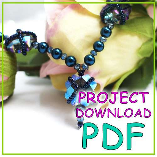 Crystal Clover Pendants Jewellery PDF Instructions jewelry making kit — DIY set with beads and instructions for creating handmade jewelry