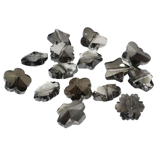 crystal beads silver dust mix -, pack of 15 — plated finish, ideal for jewelry making and beadwork