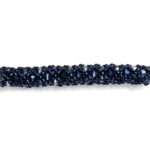 Tubular Netting kit navy jewelry making kit — DIY set with beads and instructions for creating handmade jewelry