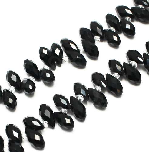 12mm crystal beads jet black — faceted for jewelry making and beadwork