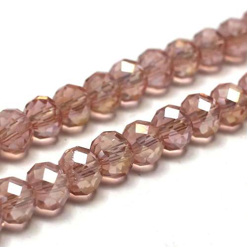 8mm crystal beads salmon pink — faceted for jewelry making and beadwork