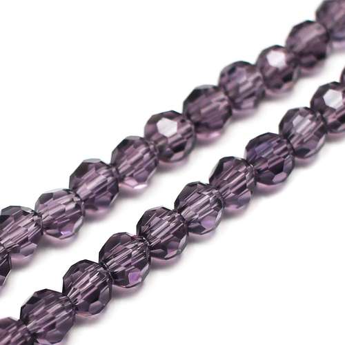 4mm crystal beads purple — faceted for jewelry making and beadwork