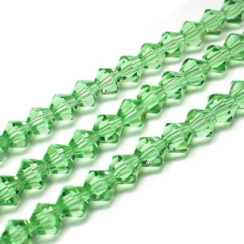6mm crystal bicone beads light green — faceted for jewelry making and beadwork