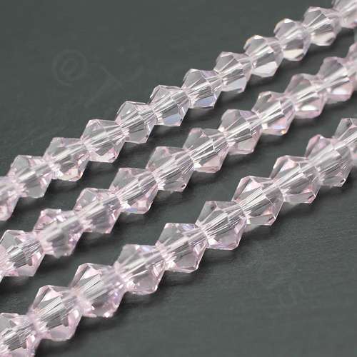 6mm crystal bicone beads pink — faceted for jewelry making and beadwork