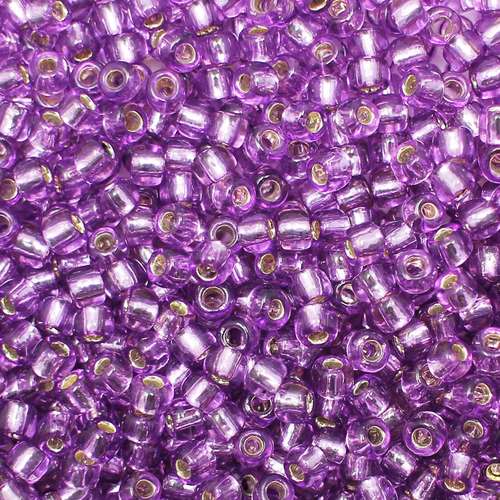Toho Size 6 Seed Beads 10g - Silver Lined Lt Grape