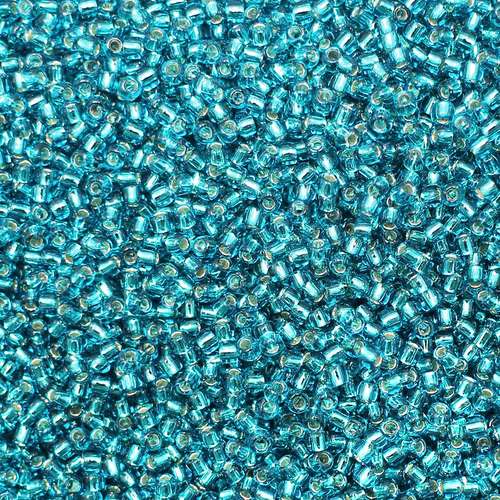 Toho Size 11 Seed Beads 10g - Silver Aqua Teal