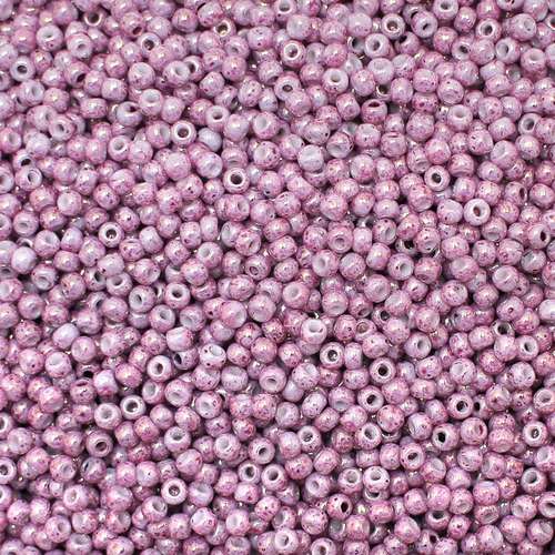 Toho Size 11 Seed Beads 10g - Marbled Opaque Pink