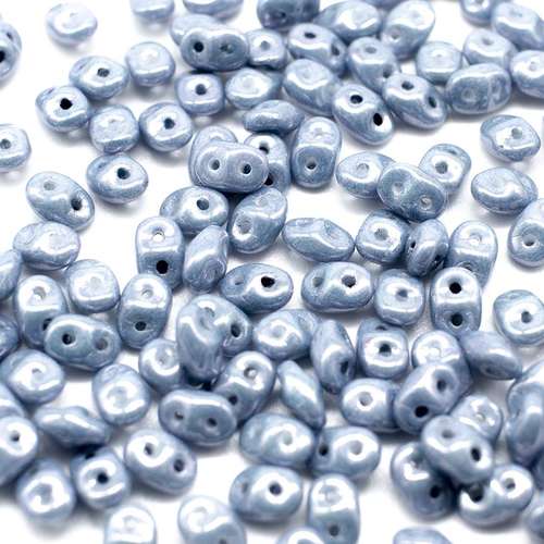 10g Czech glass Rulla beads luster opaque blue 2 — two-hole beads for jewelry making and bead weaving