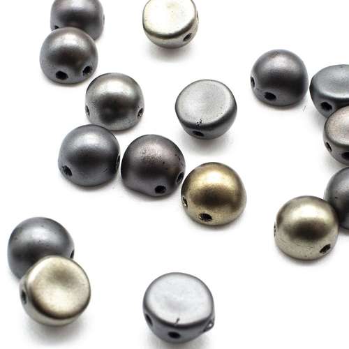 7mm Czech glass glass beads matte metallic leather — pack of 25, high-quality two-hole beads ideal for jewelry making, bead weaving, and…