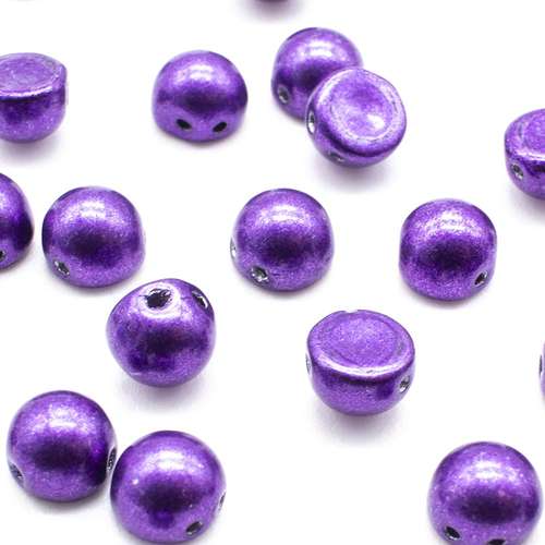 7mm Czech glass glass beads sat. metallic bodacious — pack of 25, high-quality two-hole beads ideal for jewelry making, bead weaving, and…