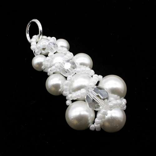 Victoria Pendant white jewelry making kit — DIY set with beads and instructions for creating handmade jewelry