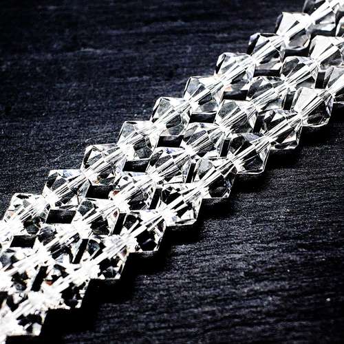 8mm crystal bicone beads clear — faceted for jewelry making and beadwork