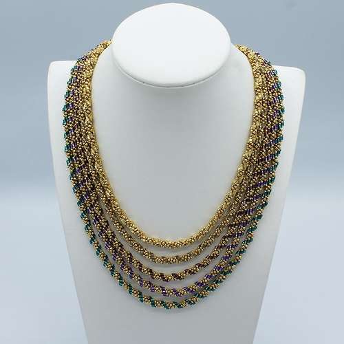 Hex Spiral Staircase Hex Necklace Gold Kit necklace making kit — DIY set with beads and instructions for creating handmade jewelry
