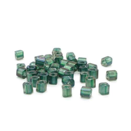 Toho Cubes 4mm 10g - Inside Frost Crystal Met Teal
