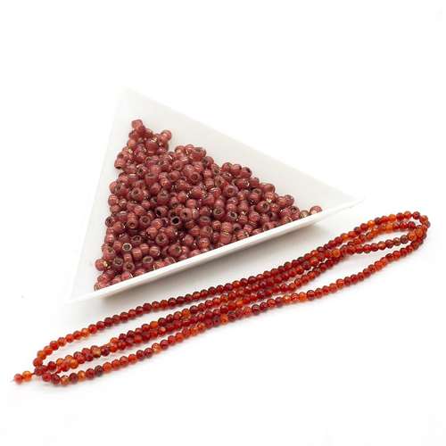 Beaded Ring red agate jewelry making kit — DIY set with beads and instructions for creating handmade jewelry
