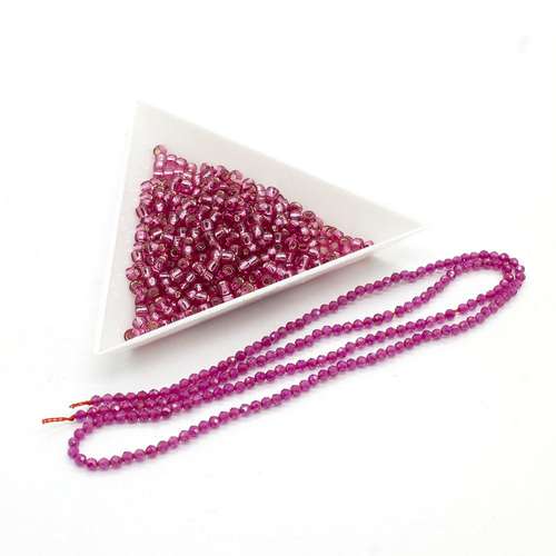 Beaded Ring garnet jewelry making kit — DIY set with beads and instructions for creating handmade jewelry