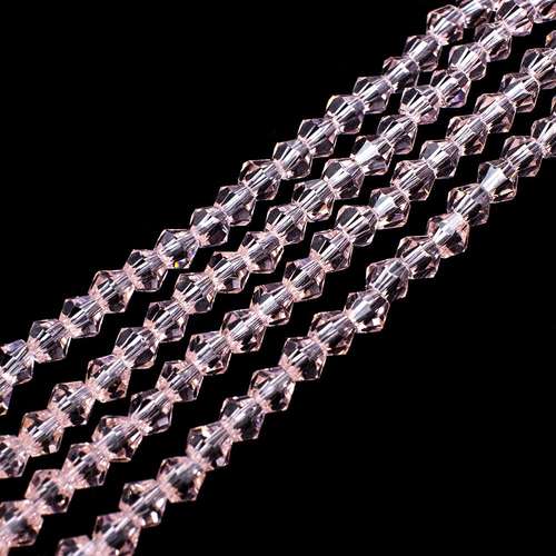 3mm crystal bicone beads salmon pink — faceted for jewelry making and beadwork