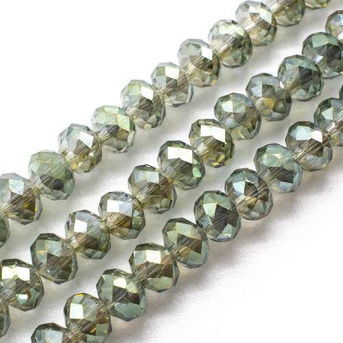 6mm crystal beads olive garden, pack of 100 — faceted for jewelry making and beadwork