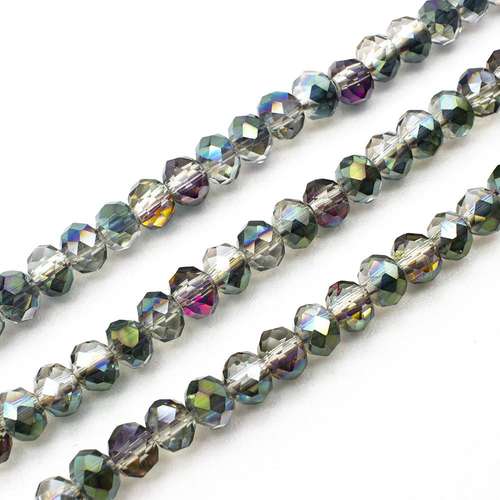 4mm crystal beads rainbow clear, pack of 130 — faceted for jewelry making and beadwork