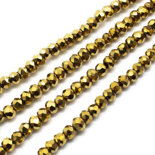 3mm crystal beads gold plate 150pc — faceted for jewelry making and beadwork