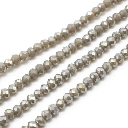 3mm crystal beads perfect grey ab, pack of 150 — AB finish, faceted for jewelry making and beadwork