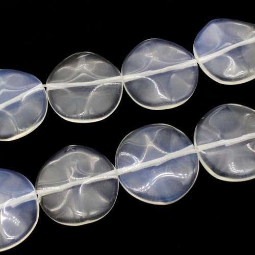 Opal White Curved Disc - 25mm (4mm Thick)