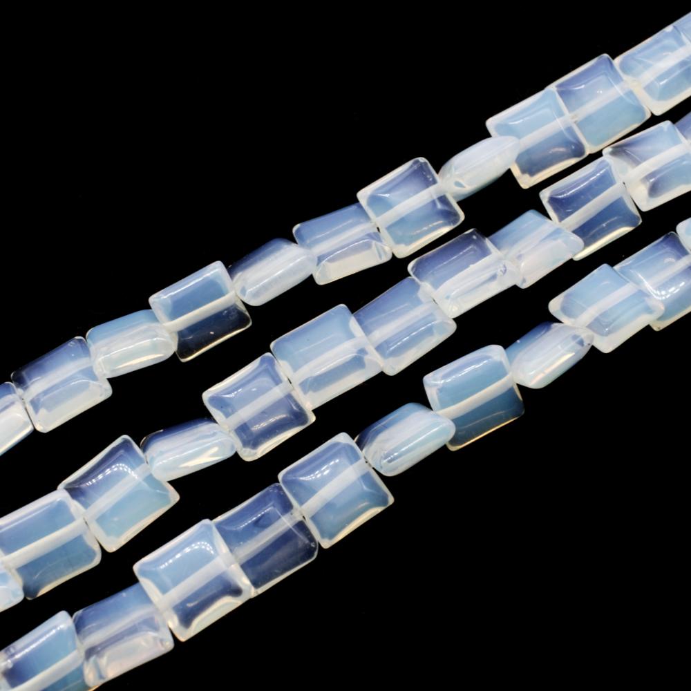Opal White Squares - 8mm