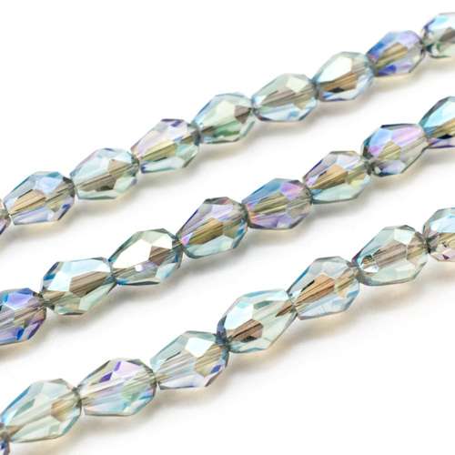 Glass Facet Drop - 6mm - Electric Green