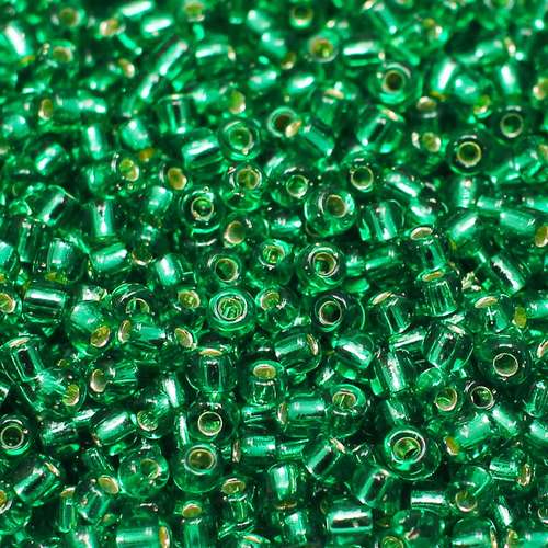 size 6 FGB glass seed beads forrest green — 50g pack, ideal for bead weaving, embroidery, and jewelry making
