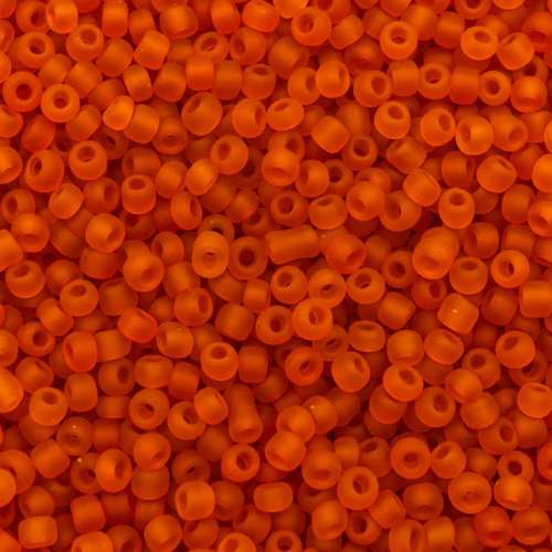 size 8 FGB glass seed beads frosted orange — 50g pack, ideal for bead weaving, embroidery, and jewelry making