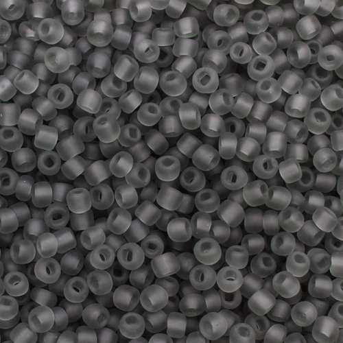 size 8 FGB glass seed beads frosted grey — 50g pack, ideal for bead weaving, embroidery, and jewelry making