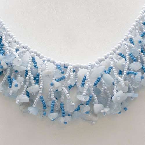 Coralling Necklace Makes 4 aquamarine necklace making kit — DIY set with beads and instructions for creating handmade jewelry