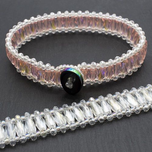 Crystal Barrel Bracelet Makes 2 crystal pink bracelet making kit — DIY set with beads and instructions for creating handmade jewelry