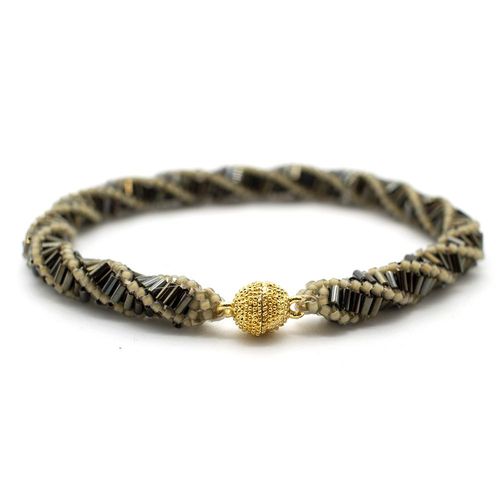 Russian Spiral Bracelet Kit Makes 2 iris brown bracelet making kit — DIY set with beads and instructions for creating handmade jewelry
