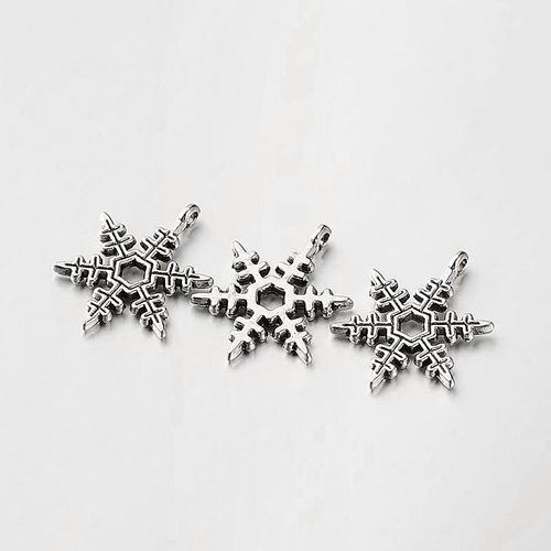Antique Silver Charm - Snowflake 8pcs