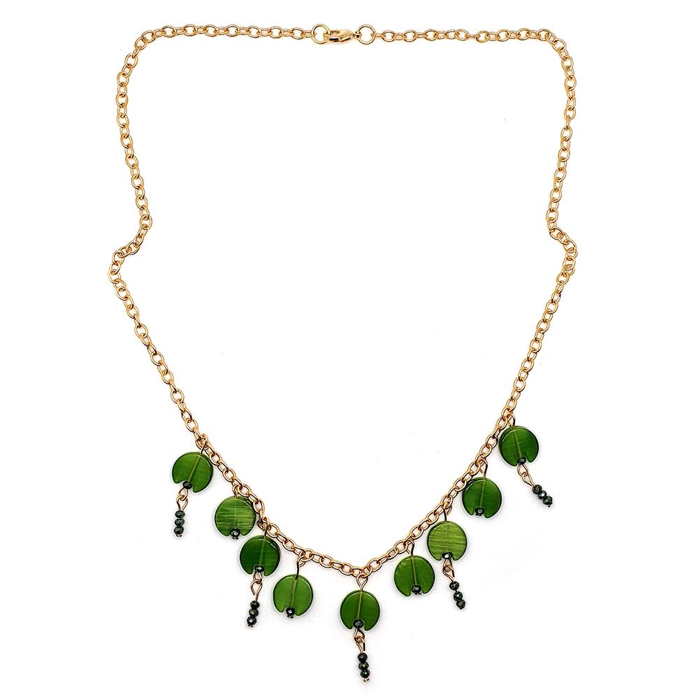Cats Eye Jewellery Kit green jewelry making kit — DIY set with beads and instructions for creating handmade jewelry