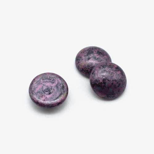 Par Puca Cabochon - 14mm - Metallic Mat Violet Spotted