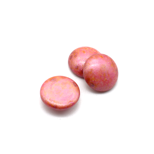 Par Puca Cabochon - 14mm - Opaque Rose Spotted
