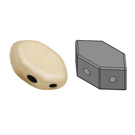 Paros Puca Beads - Opaque Beige Ceramic