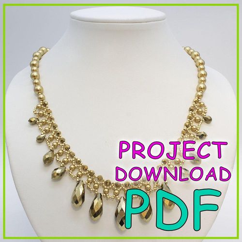 Crystal Drop Netted Necklace - Download Instructions