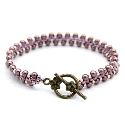 Mia Pearl Bracelet Makes 5 rose pinks bracelet making kit — DIY set with beads and instructions for creating handmade jewelry