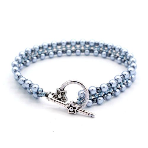 Mia Pearl Bracelet Makes 5 steel bracelet making kit — DIY set with beads and instructions for creating handmade jewelry