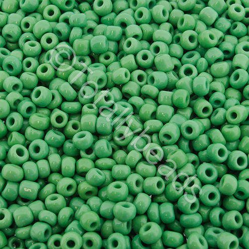 Seed Beads Opaque Green - Size 8 100g