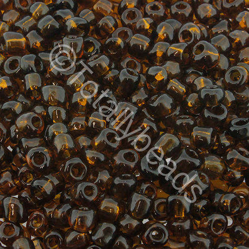Seed Beads Transparent Brown - Size 6 100g