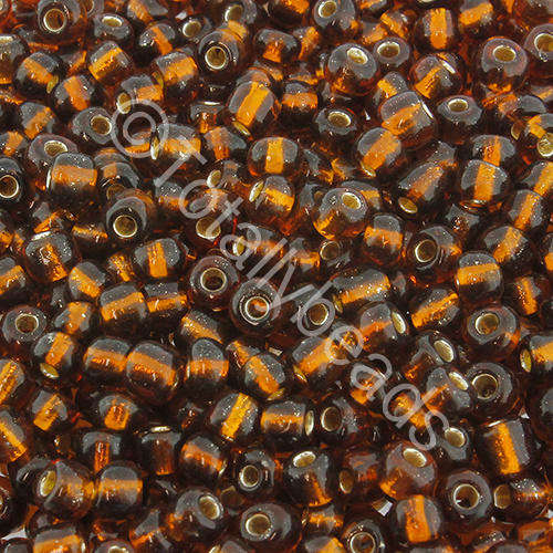 Seed Beads Silver Lined Brown - Size 6 100g