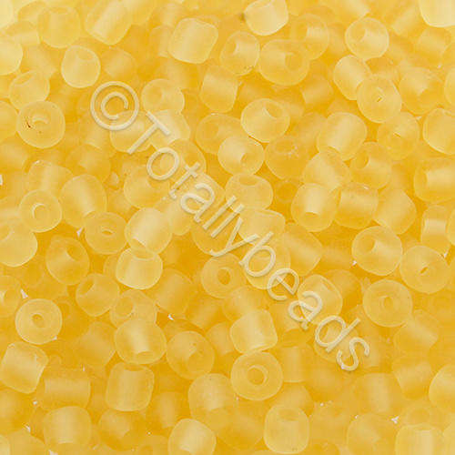 Seed Beads Transparent Frosted Gold - Size 6 100g