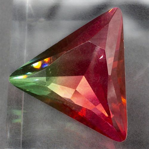 Crystal Triangle Cabochons 30mm - Red Green