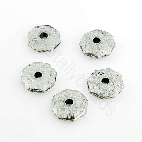 Antique Silver Bead - Octagon 12pcs