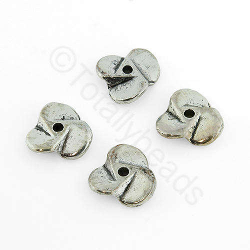 Antique Silver Metal Bead - Flower 10mm 38pcs
